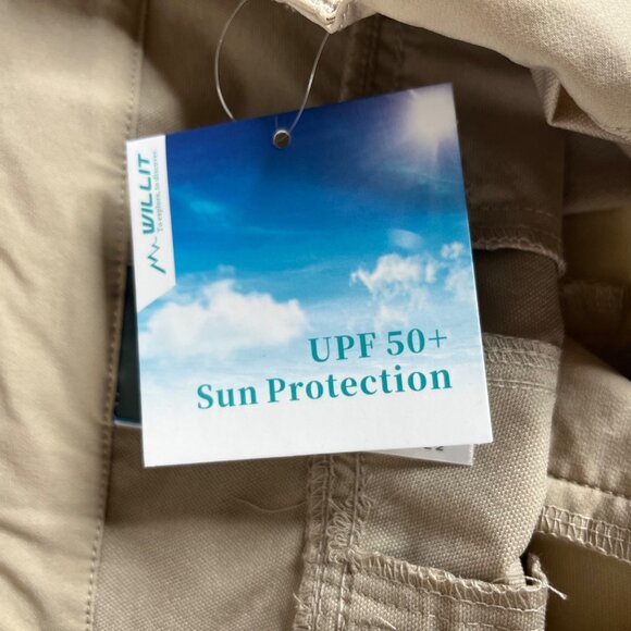 Willit Golf Hiking Shorts Womens Small Beige UPF 50 Activewear New - Picture 9 of 11